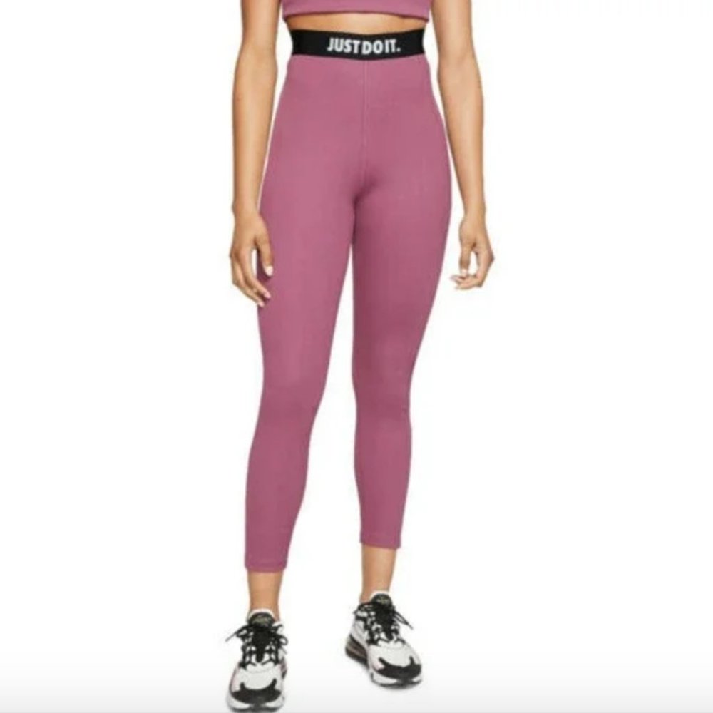 Nike Just Do It High Waisted Leggings Pink XL